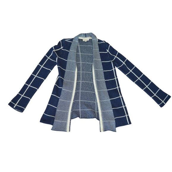 ModCloth Simply Snuggly Plaid Grid Cardigan Navy White Women Size Small Cozy - Picture 7 of 7